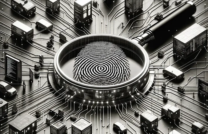 A massive fingerprint as the epicenter of a large maze