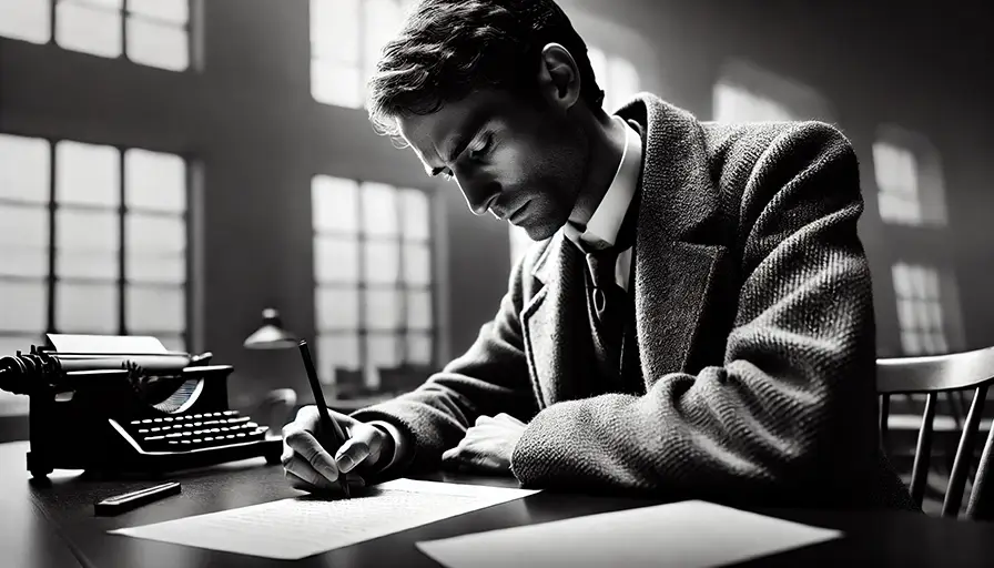 رجل يكتب رسالة